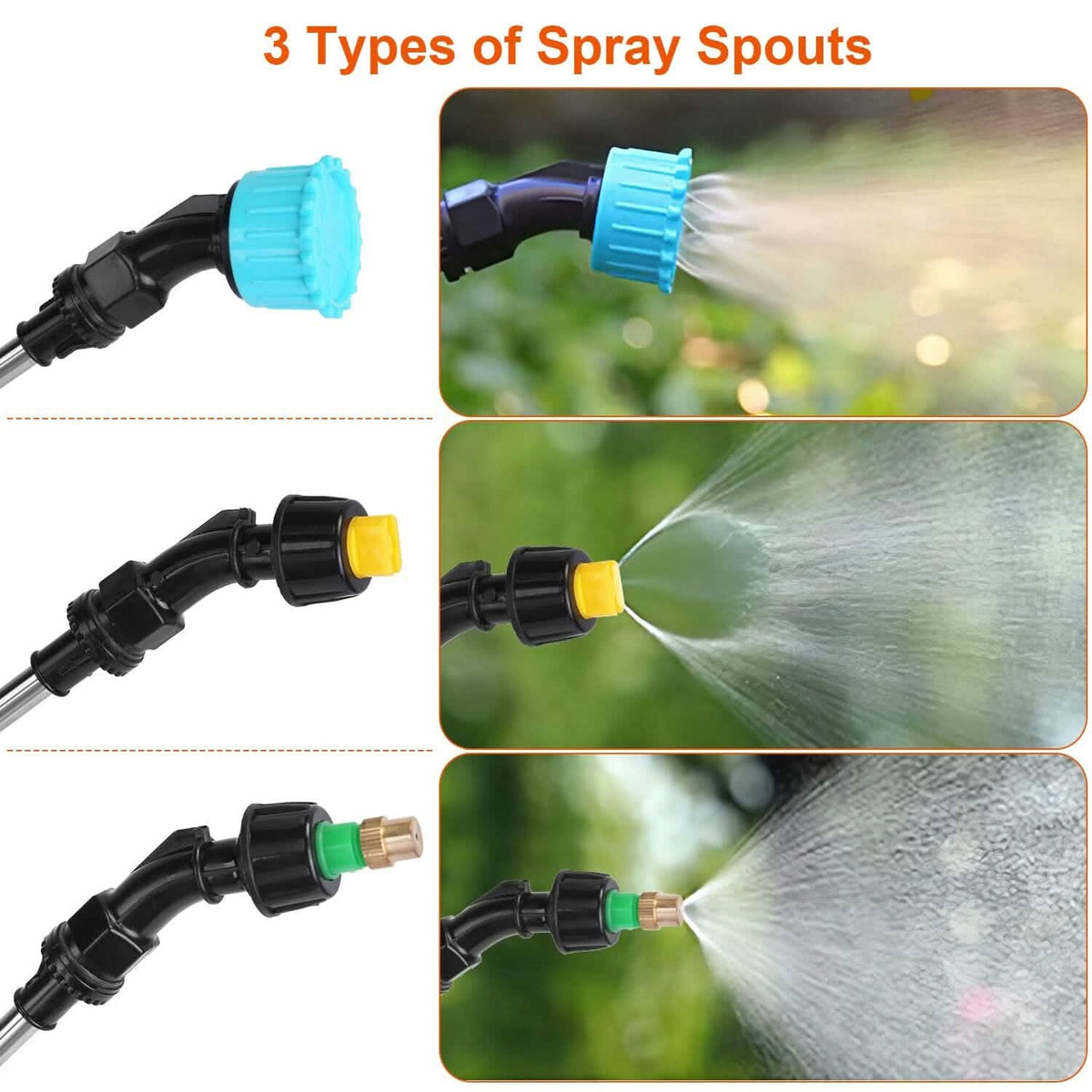 5L/1/3 Gallon Electric Plant Sprayer Telescopic Rechargeable with 3 Spray Sprouts - A-1 Thread Vault