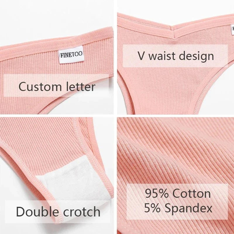 5Pcs/Set Women Cotton Brazilian Panties V Waist Female Underwear Comfortable Underwear Low Rise T-Back Bikini Girls Lingerie New - A-1 Thread Vault