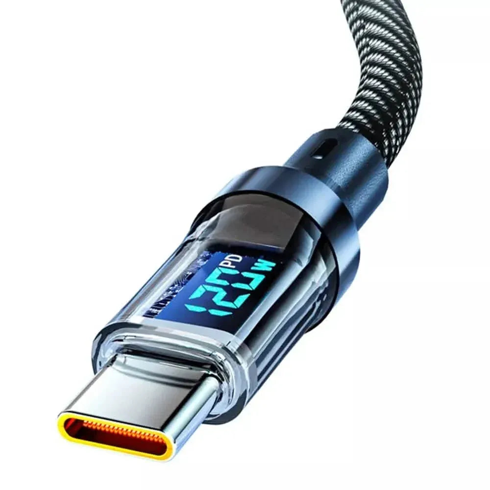 6.6 Ft. Super Fast Charging Cable 120W 6A USB to Type C Charge Cable with LCD Display - A-1 Thread Vault