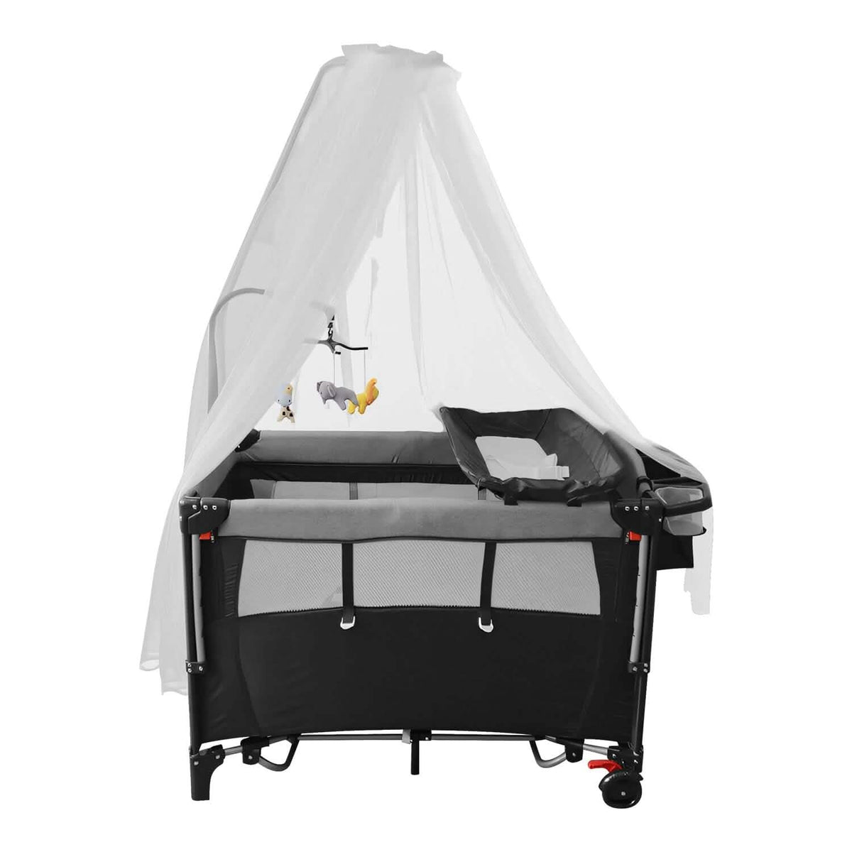 6-in-1 Foldable Baby Crib with Activity Center Diaper Changing Table - A-1 Thread Vault