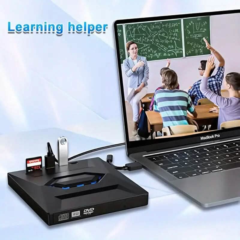 6-in-1 Portable USB 3.0 Ultra-Thin External DVD Recorder Drive - A-1 Thread Vault