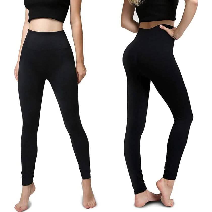 6-Pack: Hot Women’s Fleece Lined Leggings High Waist Soft Stretchy Warm Leggings - A-1 Thread Vault