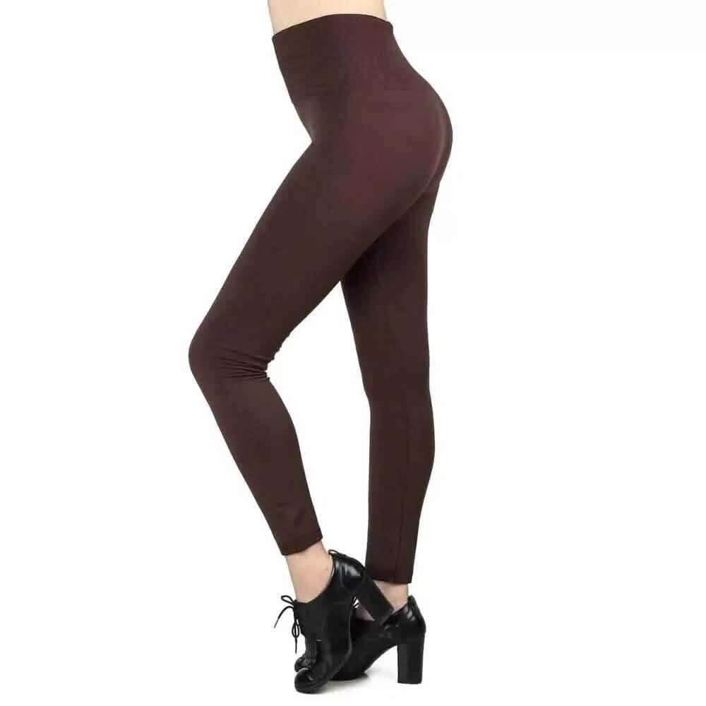 6-Pack: Hot Women’s Fleece Lined Leggings High Waist Soft Stretchy Warm Leggings - A-1 Thread Vault