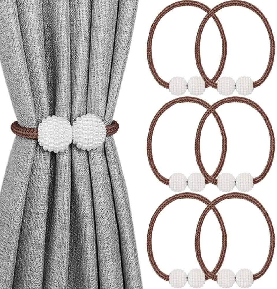 6-Pack: Magnetic Curtain Tiebacks, Decorative Curtain Holdbacks - A-1 Thread Vault
