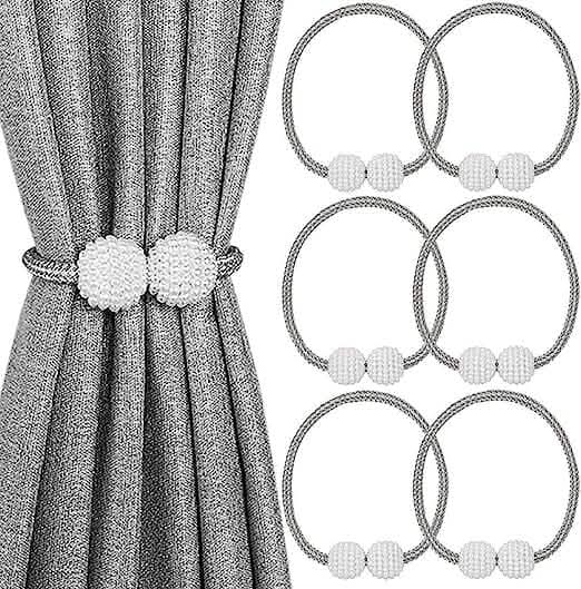 6-Pack: Magnetic Curtain Tiebacks, Decorative Curtain Holdbacks - A-1 Thread Vault