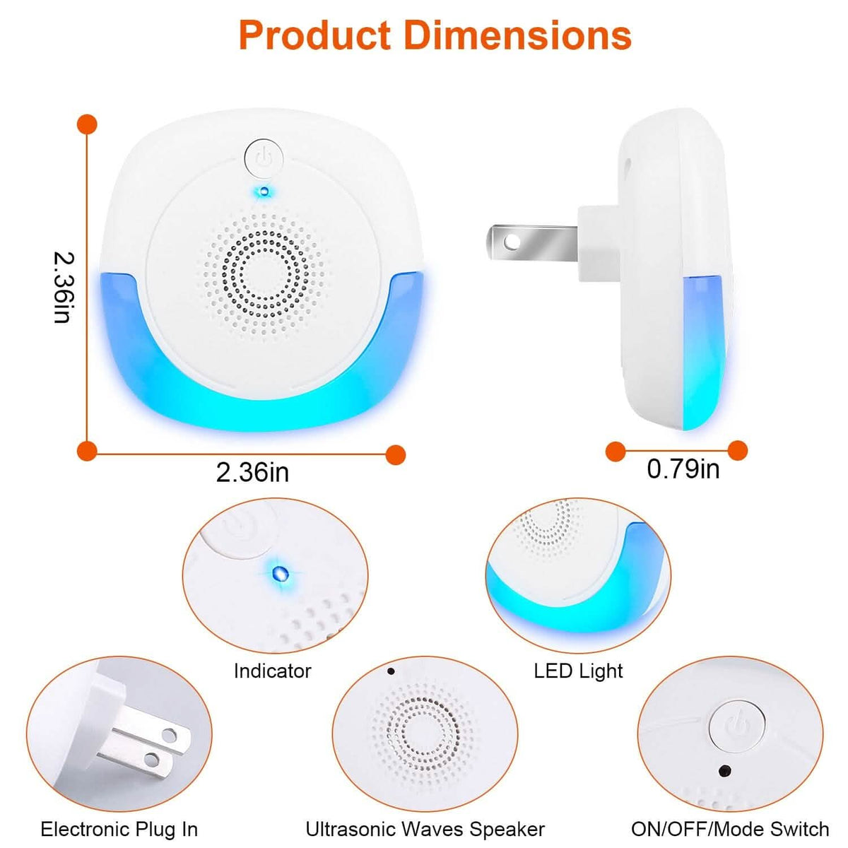 6-Pack: Ultrasonic Pest Repellers Plug-In Indoor Pest Control Mouse Repellent - A-1 Thread Vault