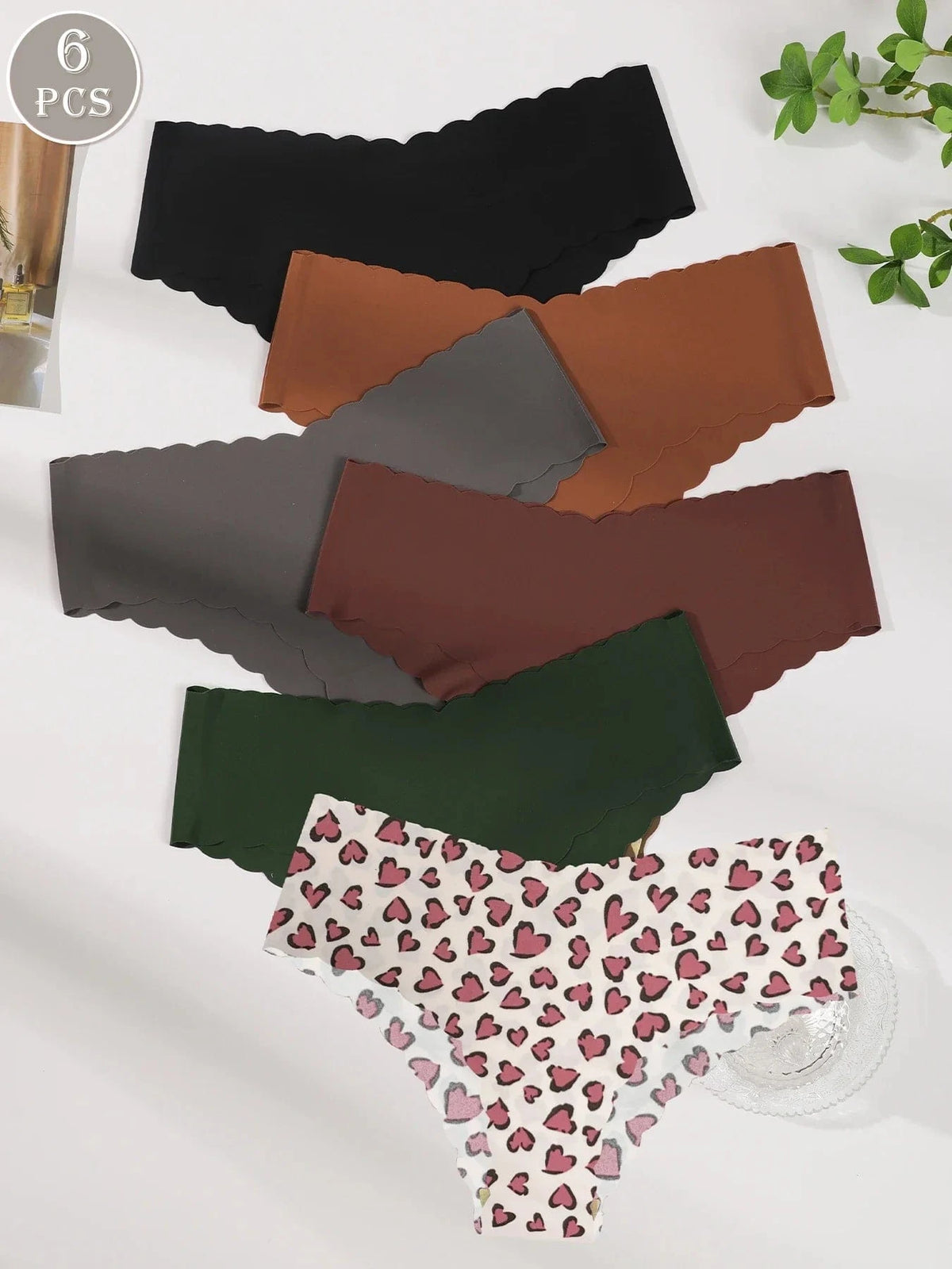 6-Pack Women's Underwear, Solid Color and Printed Mix, Seamless, Bare-Feel, Sexy and Comfortable Bikini Panties - A-1 Thread Vault