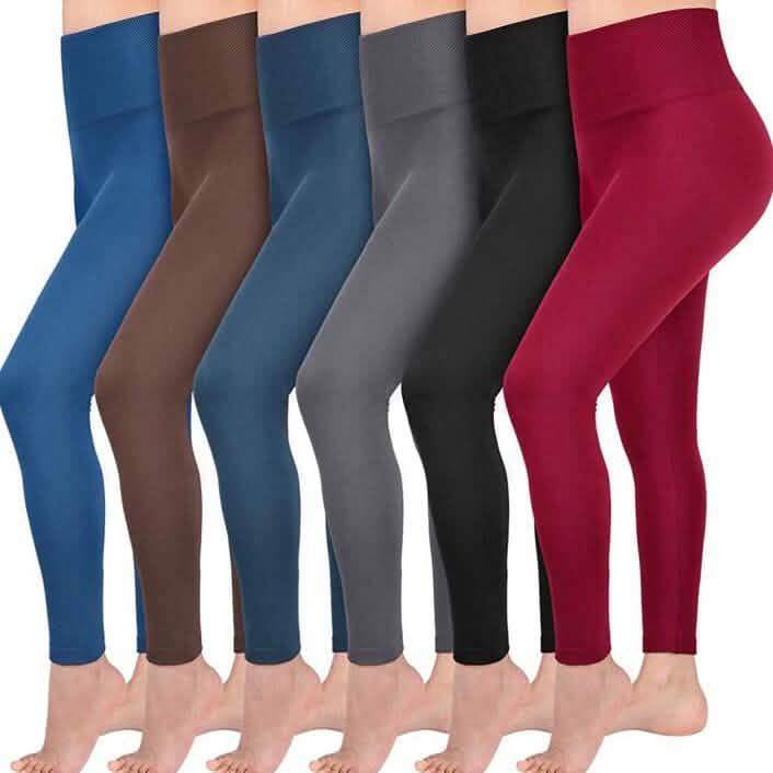 6-Pack: Women’s Extra Fleece Leggings High Waist - A-1 Thread Vault