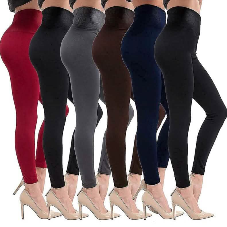 6-Pack: Women’s Extra Fleece Leggings High Waist - A-1 Thread Vault