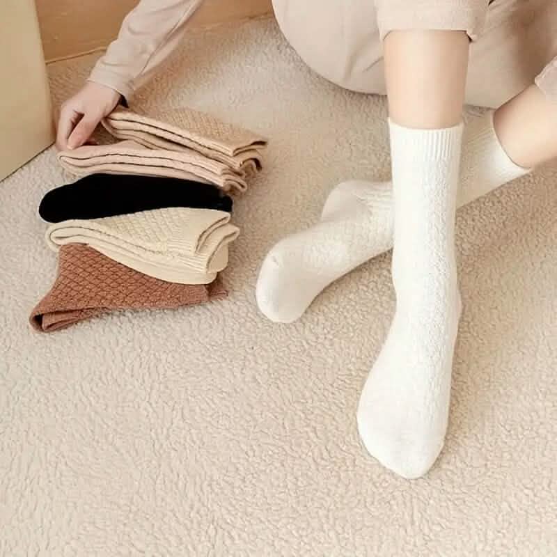 6-Pairs: Autumn and Winter Thick Warm Solid Socks - A-1 Thread Vault