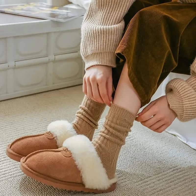 6-Pairs: Thick & Warm Cream Color Sock - A-1 Thread Vault