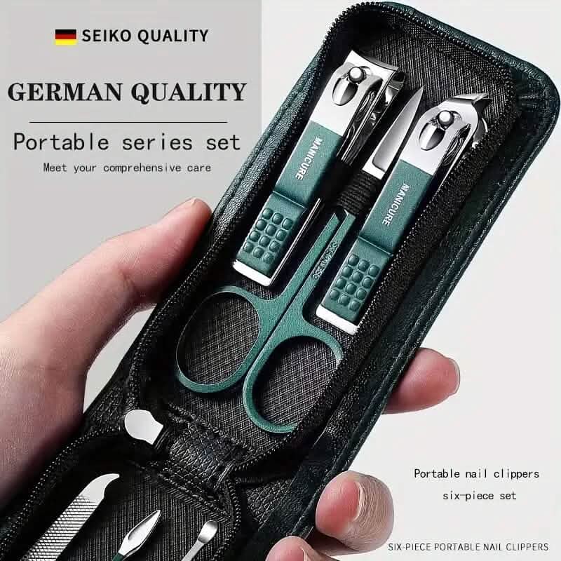 6-Piece: Nail Clipper Set with Zipper Travel Case - A-1 Thread Vault