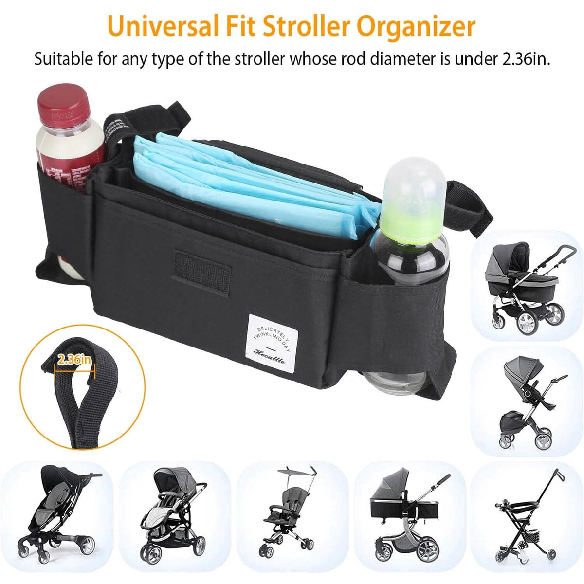 6-Pockets Baby Trolley Bag with Cup Holder - A-1 Thread Vault