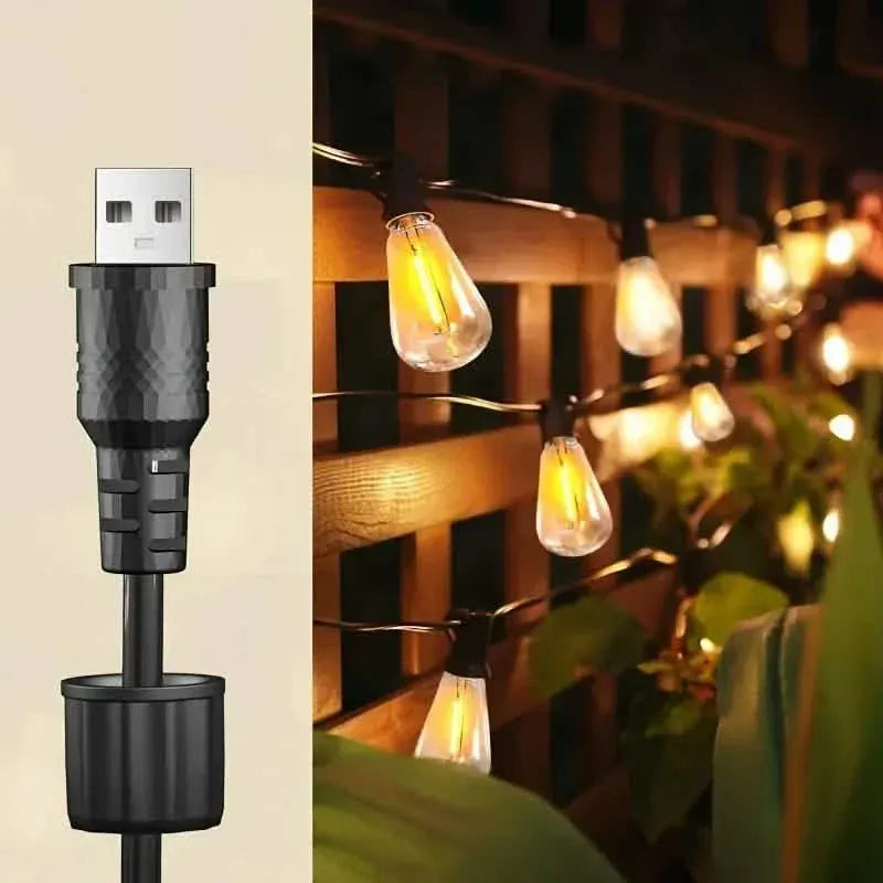 60FT Solar String Lights With USB Port & Remote Control - A-1 Thread Vault