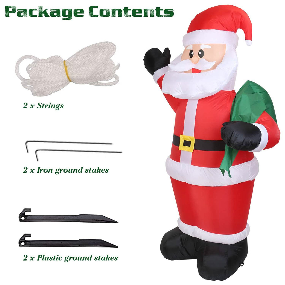 6.4ft Inflatable Christmas Giant Santa Claus - A-1 Thread Vault