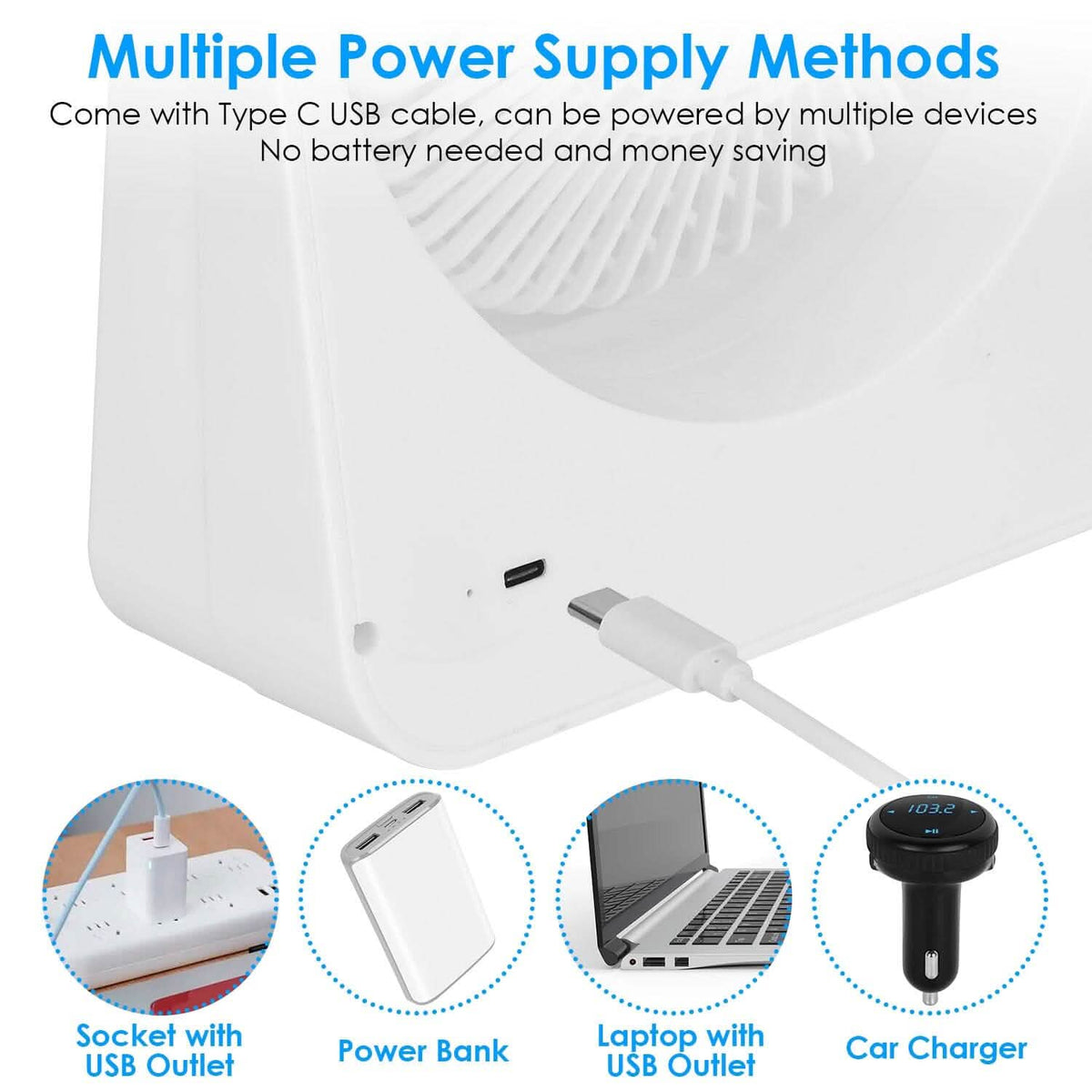 6.5" Desk Fan USB Powered 3 Speeds - A-1 Thread Vault
