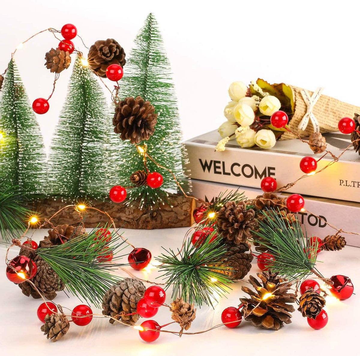 6.5Ft. 20 LED Christmas Garland with Lights - A-1 Thread Vault