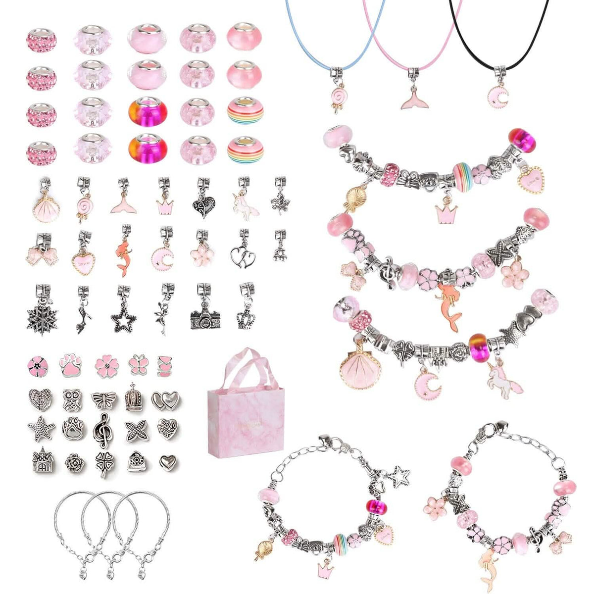 66-Pieces: Charm Bracelet Making Kit - A-1 Thread Vault