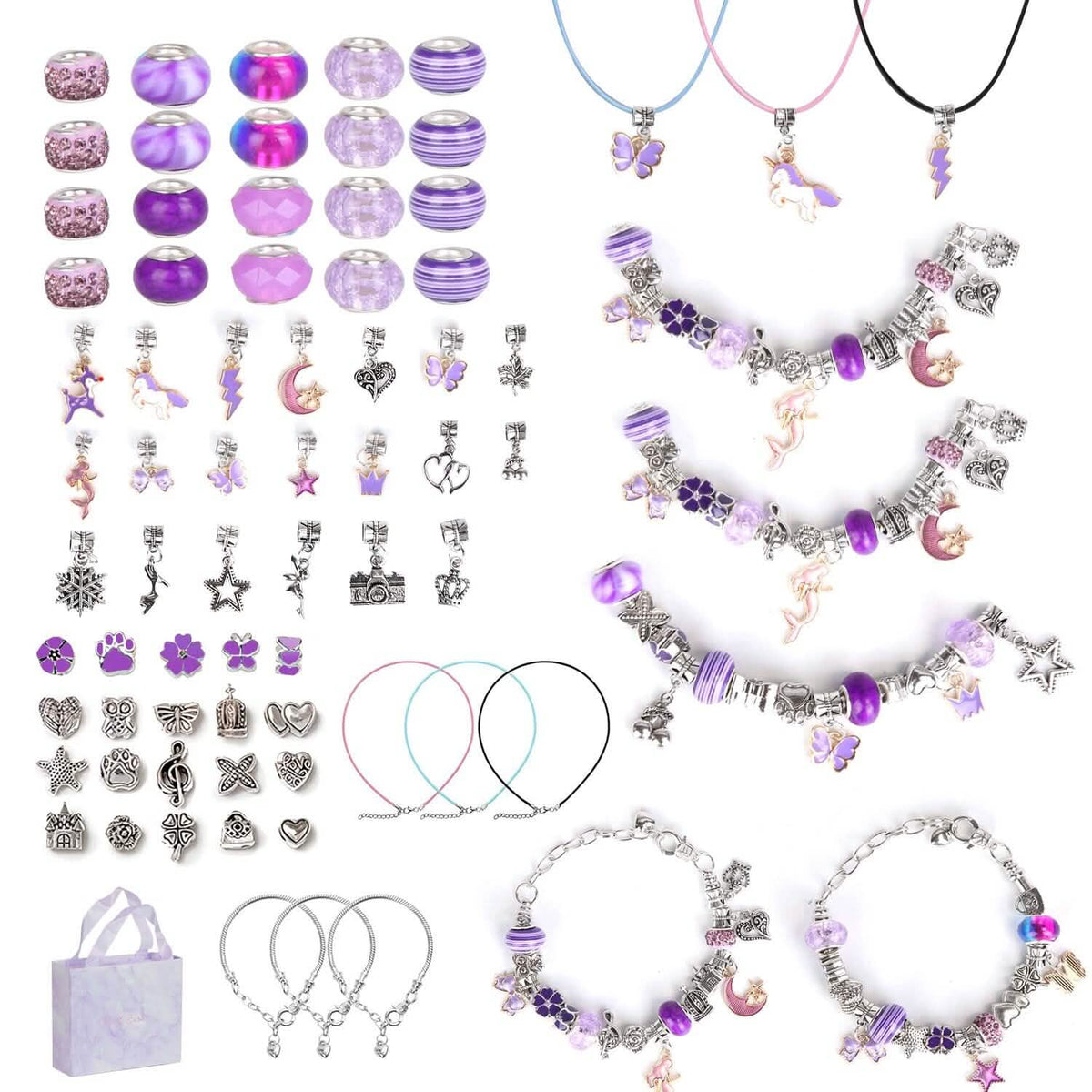 66-Pieces: Charm Bracelet Making Kit - A-1 Thread Vault