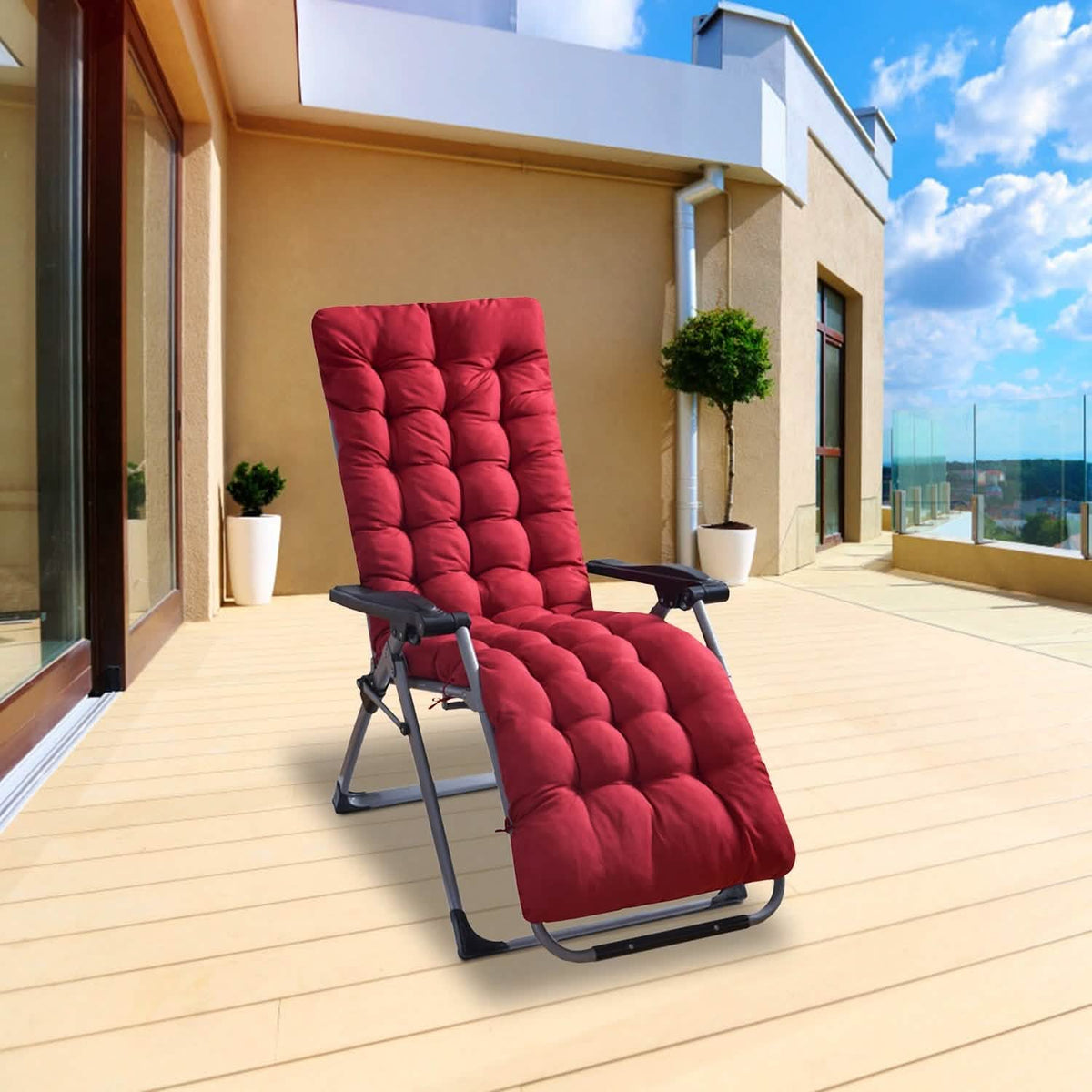 67x22in Chaise Lounger Cushion Recliner Rocking Chair Sofa - A-1 Thread Vault