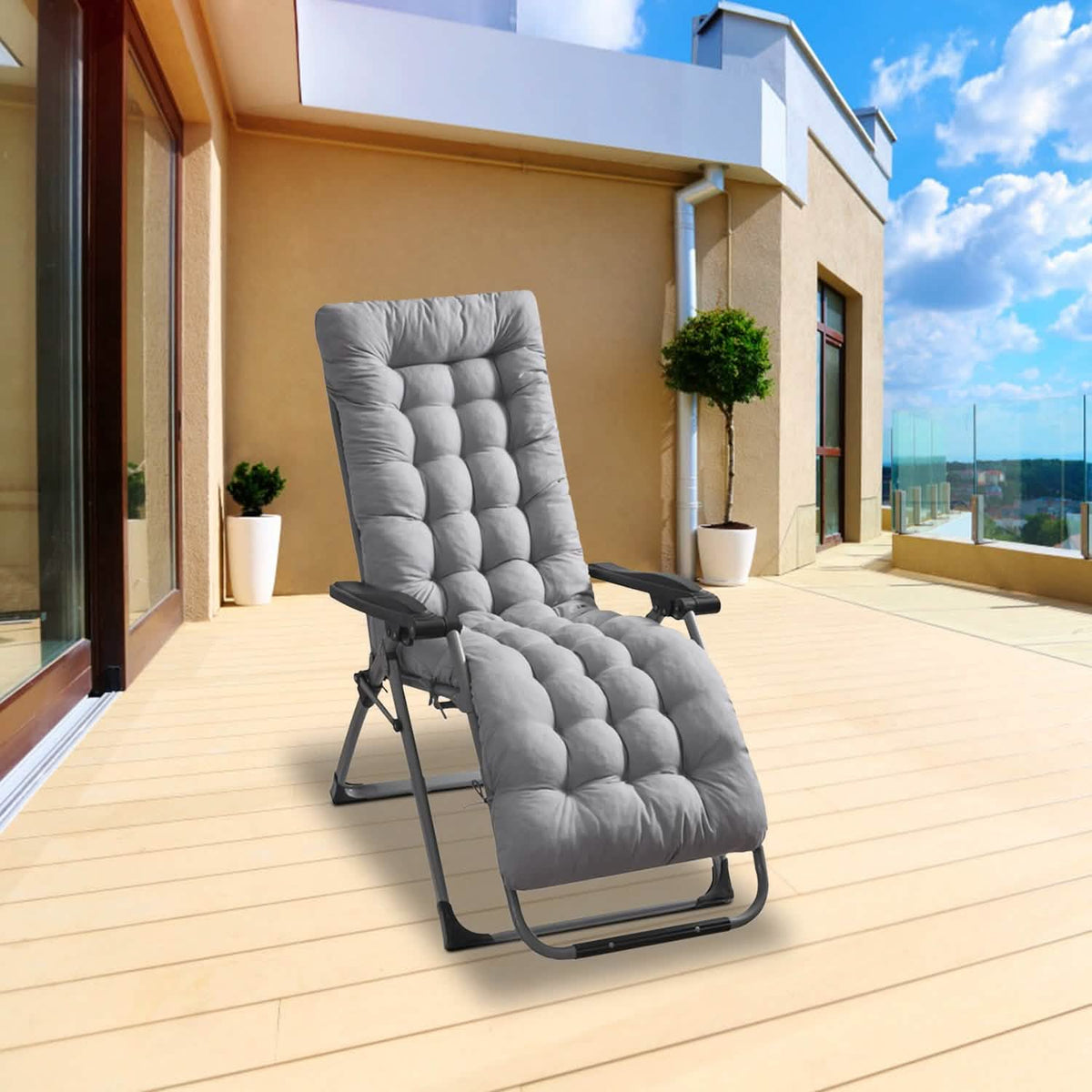 67x22in Chaise Lounger Cushion Recliner Rocking Chair Sofa - A-1 Thread Vault
