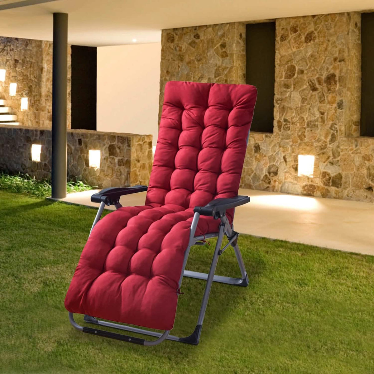 67x22in Chaise Lounger Cushion Recliner Rocking Chair Sofa - A-1 Thread Vault