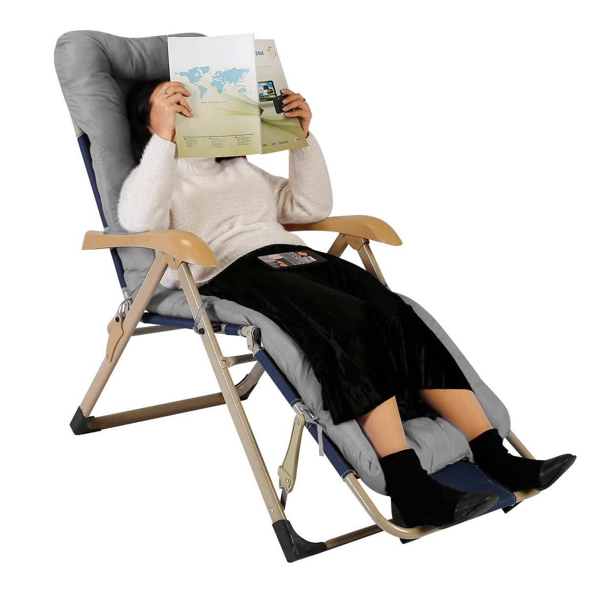 67x22in Chaise Lounger Cushion Recliner Rocking Chair Sofa - A-1 Thread Vault