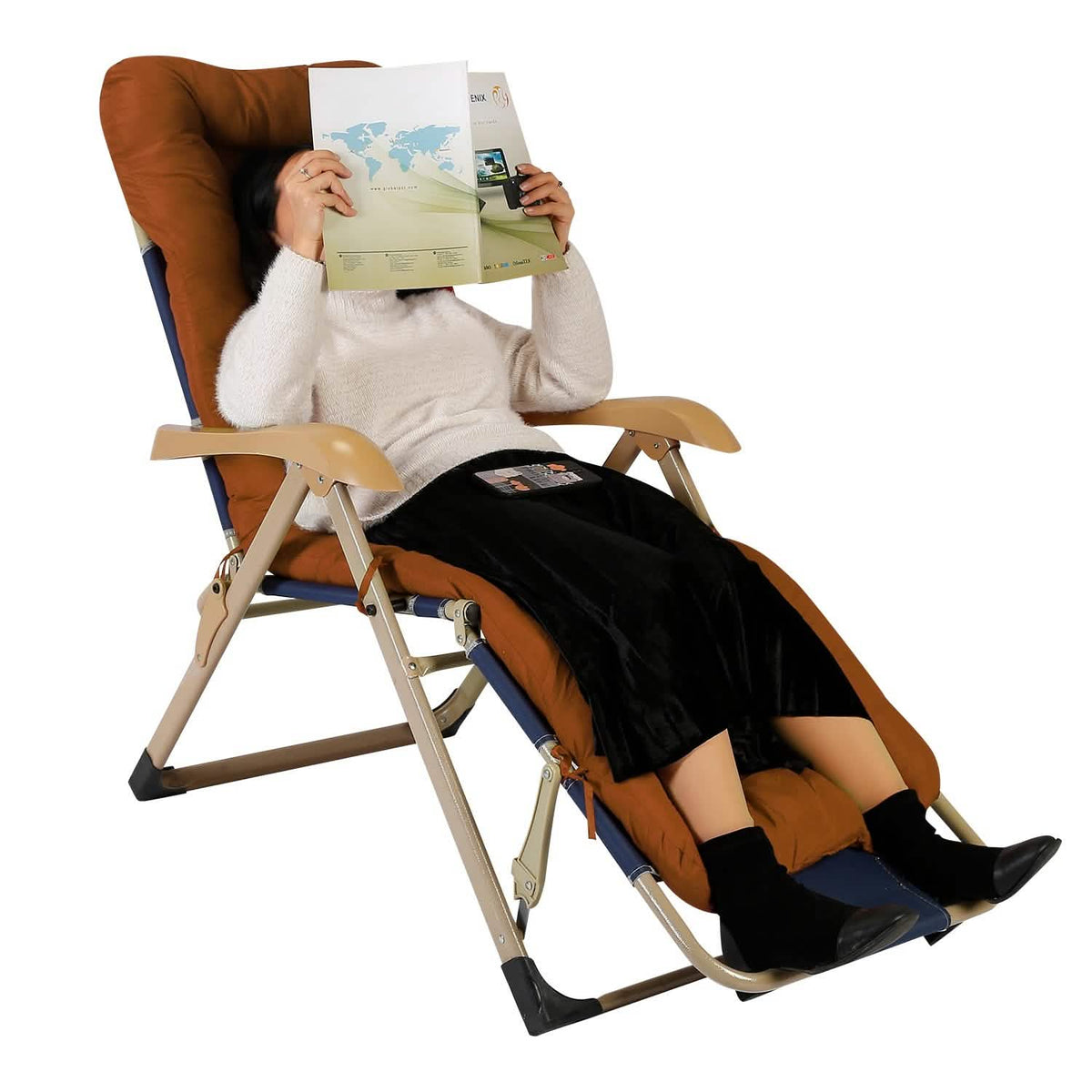 67x22in Chaise Lounger Cushion Recliner Rocking Chair Sofa - A-1 Thread Vault