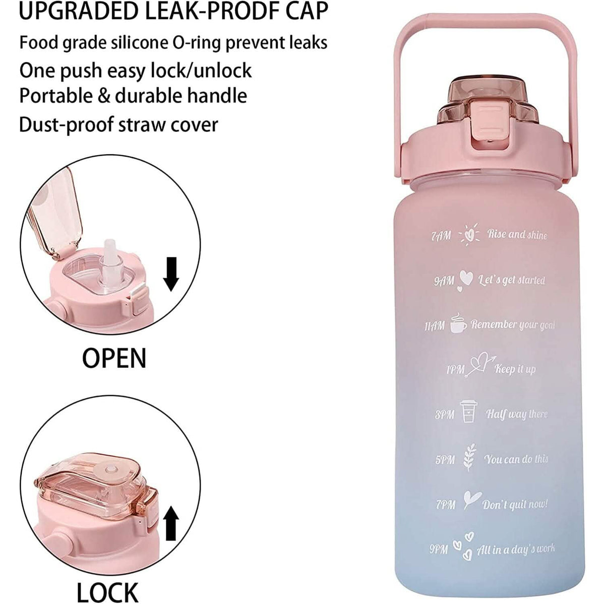 68 Oz Water Bottle with Time Marker - A-1 Thread Vault