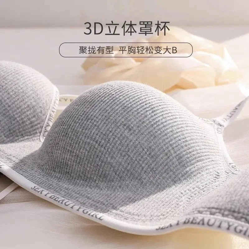 6cm Thickened Push-Up Bra for Small Chest Wireless No Steel Ring Anti-Slip Pads Seamless Invisible Adjustable Straps - A-1 Thread Vault