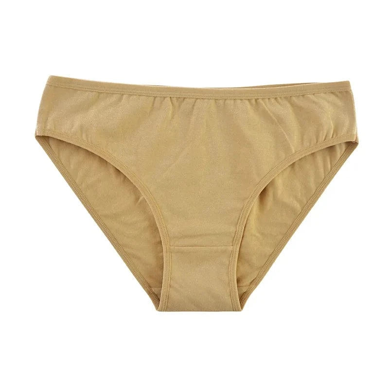 6pcs Women Panties Girl Sexy Underwear Solid Color Middle-Waisted Briefs Female Ventilation Soft Cotton Women's Underpants - A-1 Thread Vault