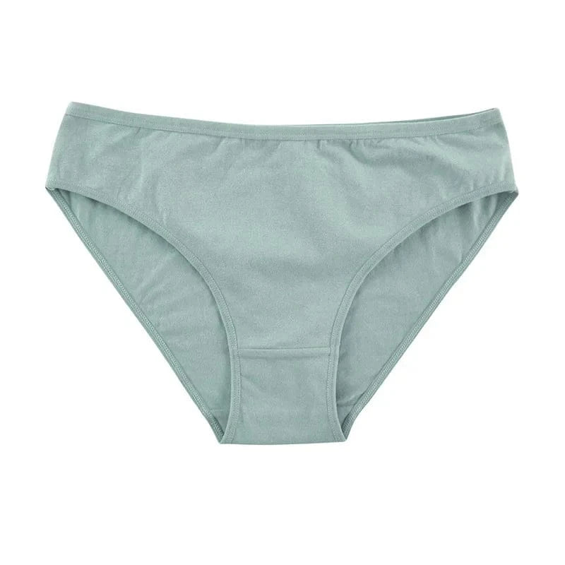 6pcs Women Panties Girl Sexy Underwear Solid Color Middle-Waisted Briefs Female Ventilation Soft Cotton Women's Underpants - A-1 Thread Vault
