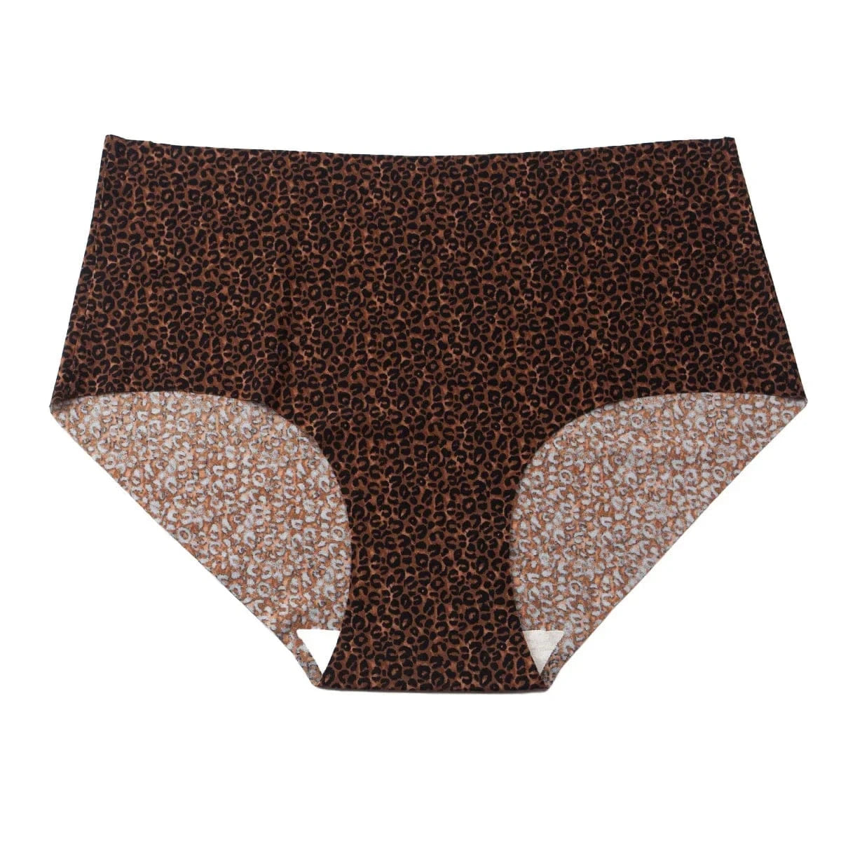 6pcs Women's Seamless Ice Silk Panties Female Mid Waist Plus Size Leopard Print Underwear Girls Fashion Brief Lady Comfort Panty - A-1 Thread Vault