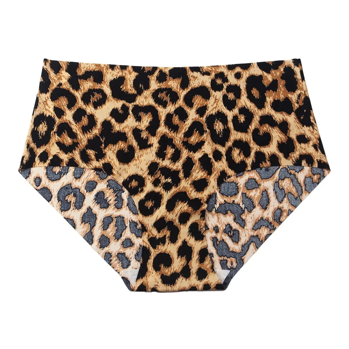 6pcs Women's Seamless Ice Silk Panties Female Mid Waist Plus Size Leopard Print Underwear Girls Fashion Brief Lady Comfort Panty - A-1 Thread Vault