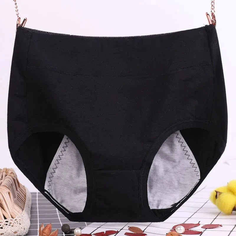 6XL 115kg Plus Size Fat Women Physiological Underwear Menstrual Leak Proof Pure Cotton High Waist Sanitary Lingerie Panties - A-1 Thread Vault