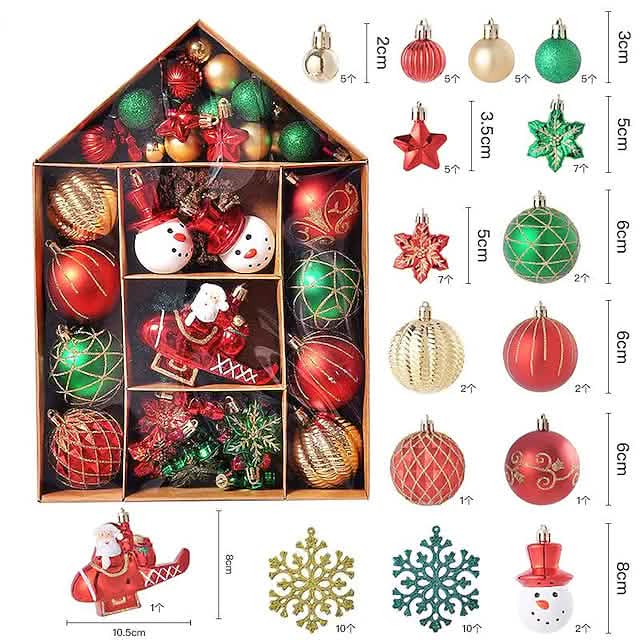 70-Pieces Set: Christmas Tree Decorations Christmas Ball - A-1 Thread Vault