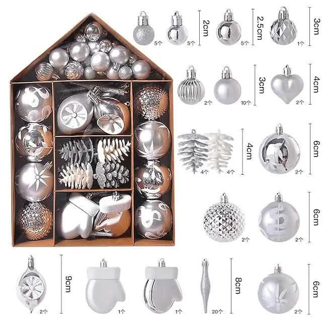 70-Pieces Set: Christmas Tree Decorations Christmas Ball - A-1 Thread Vault