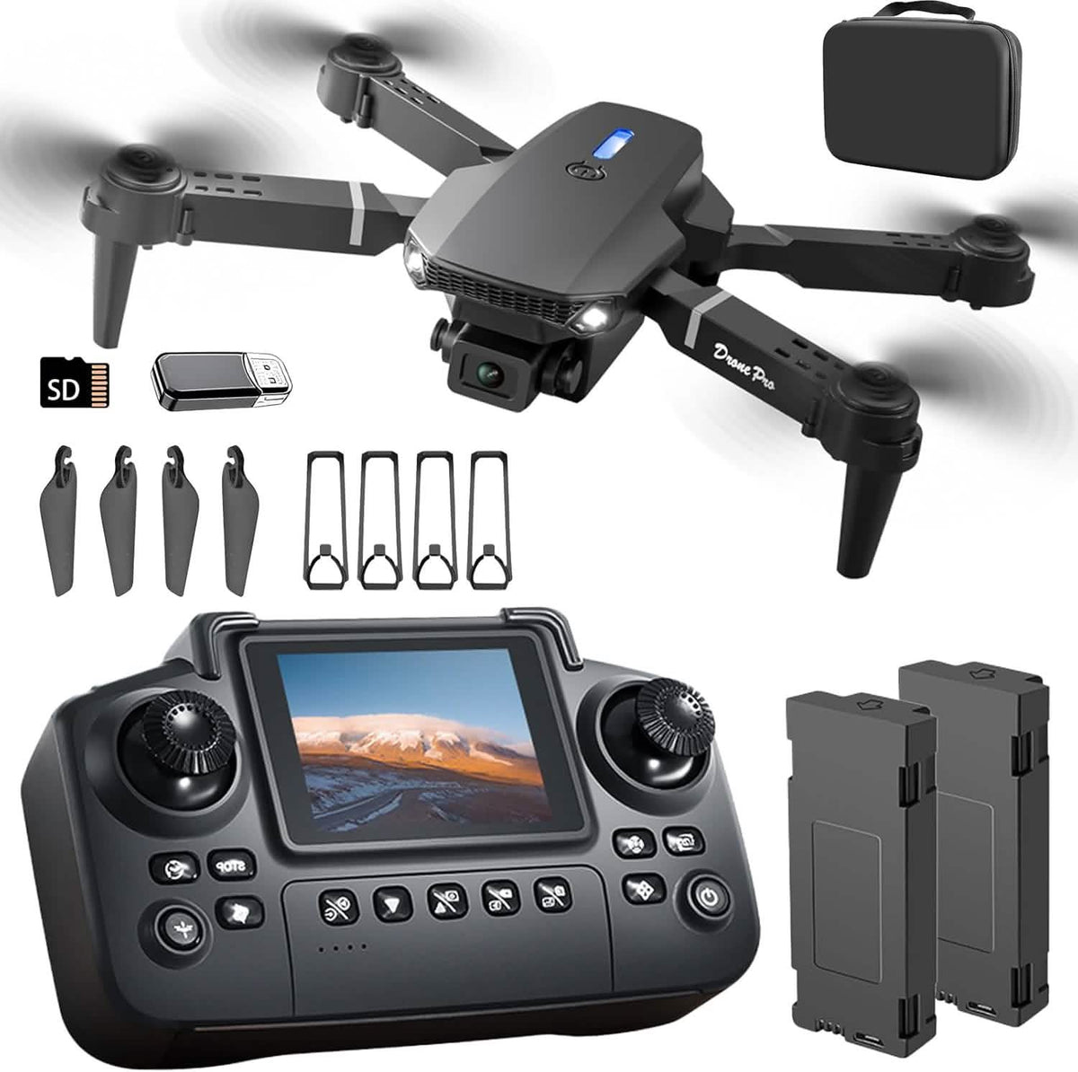 Drone MAX 2025 – Dual Camera, 1080p HD, 40min Battery, Obstacle Avoidance, Remote Control, USB Charging - A-1 Thread Vault