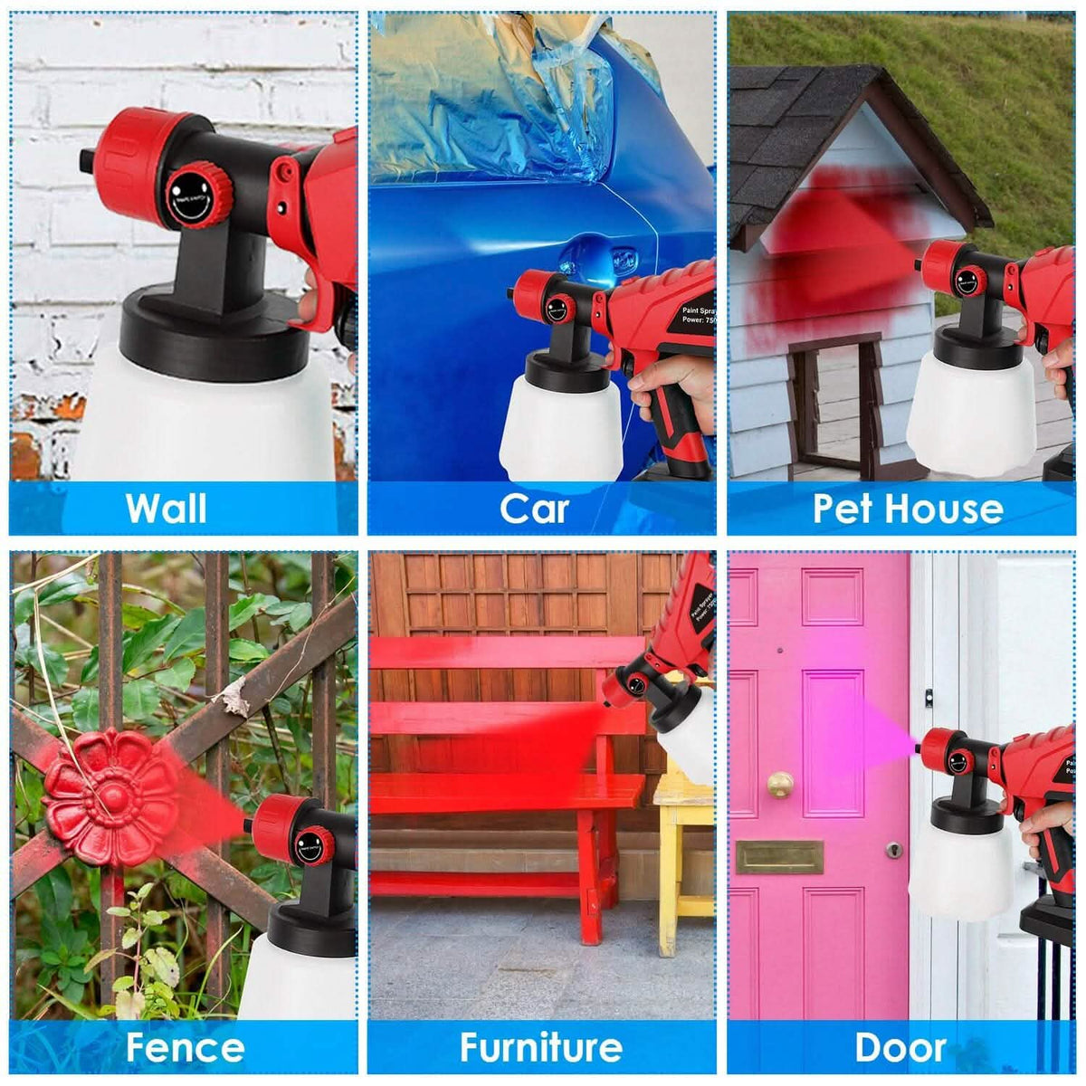 750W Electric Paint Sprayer Handheld with 3 Spray Patterns - A-1 Thread Vault