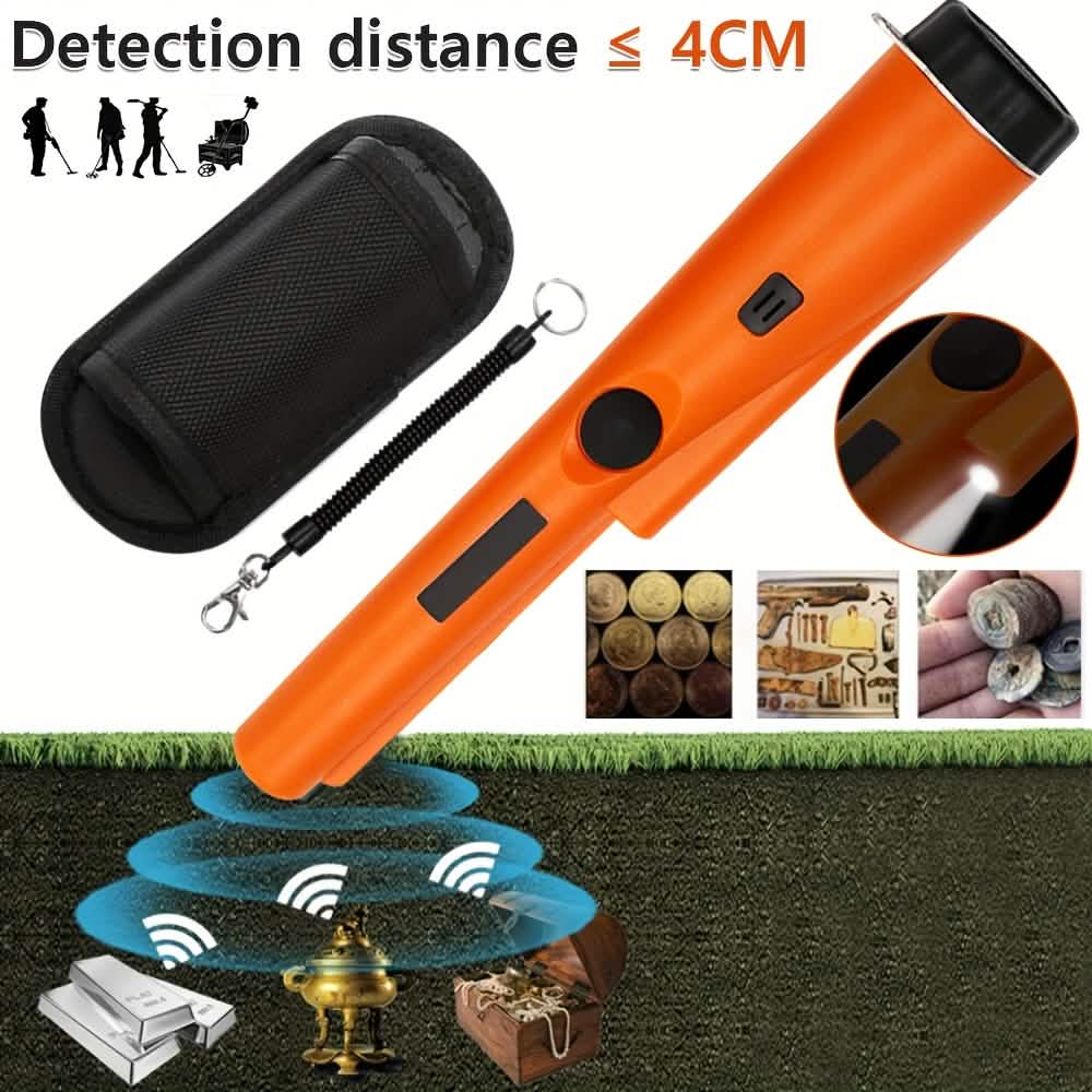360° Pinpointer Metal Detector with LED, Vibration & Holster (Orange) - A-1 Thread Vault