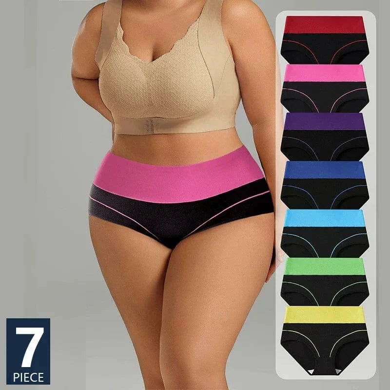 7PCS High Waist Body Shaper Soft Cotton Briefs for Women Slimming Breathable Panty Plus Size XS-3XL Lingerie Female Underwear - A-1 Thread Vault