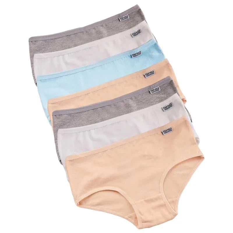 7Pcs/Lot Plus Size Underwear Women's Panties Cotton Girl Brief Sexy Lingeries Shorts Underpant Solid Panty Female Intimate M-4XL - A-1 Thread Vault