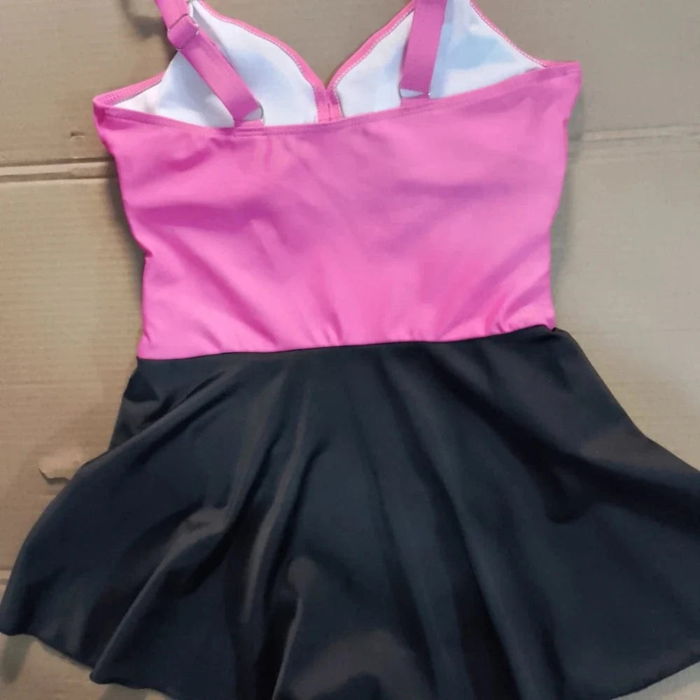 8 Colors Cute Women Swimdress Tummy Control Sexy One Piece Slim & Comfortable Ruched & Cross Swimwear Elastic Beachwear 2025 New - A-1 Thread Vault