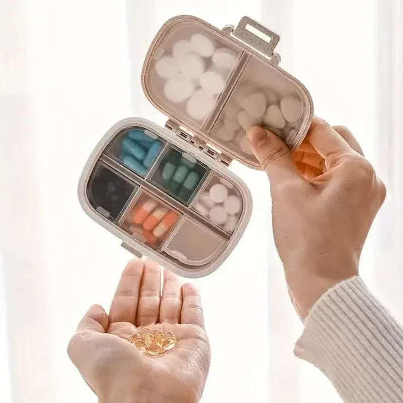 8-Compartment Weekly Medicine Travel Pill Organizer Storage Box - A-1 Thread Vault