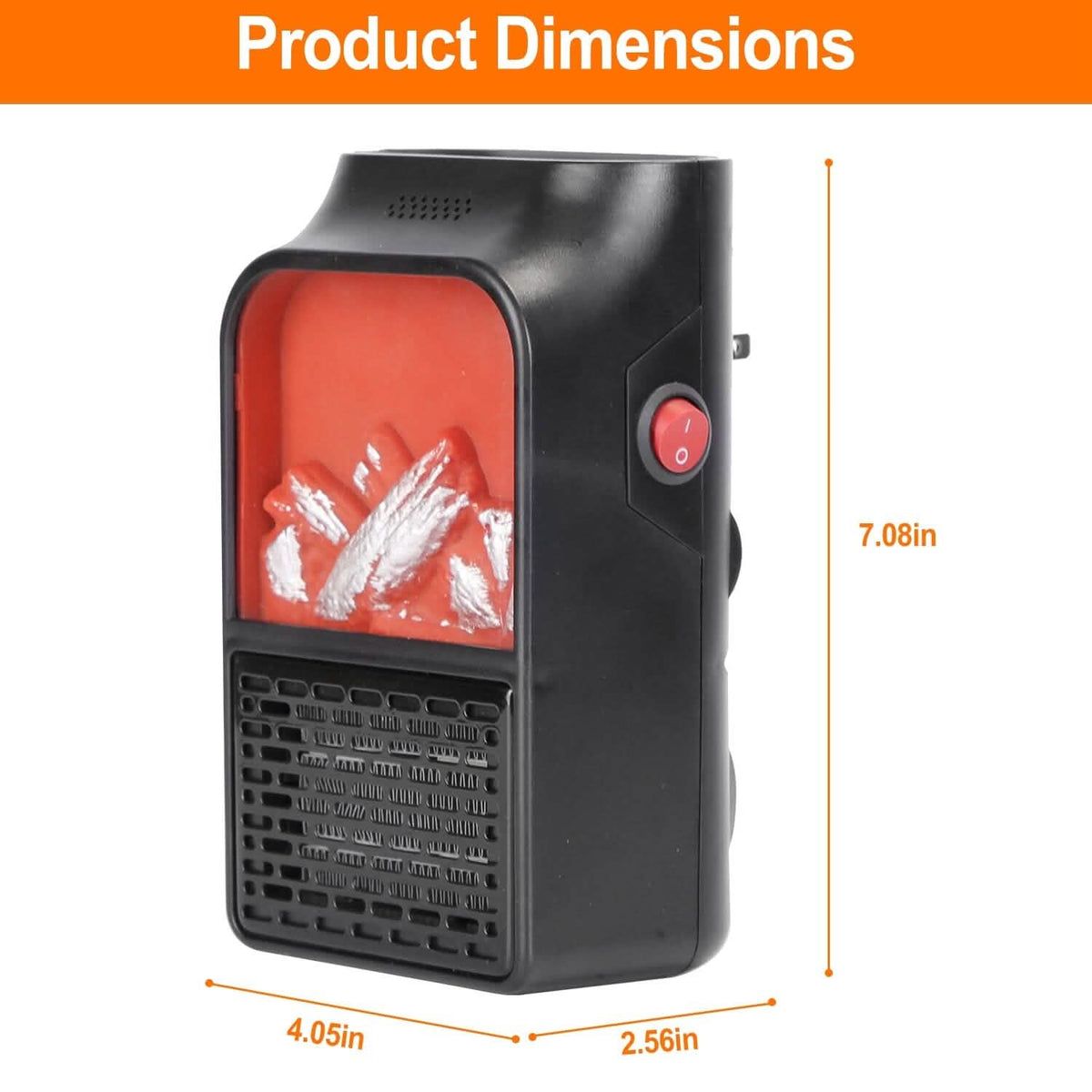 800w Plug-In Space Heater Wall Outlet with 360° Rotatable Plug - A-1 Thread Vault