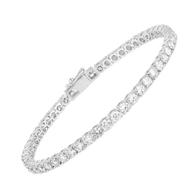 8Ct Lab Grown IGI Certified Diamond Women's Tennis Bracelet 14K White Gold 6" - A-1 Thread Vault