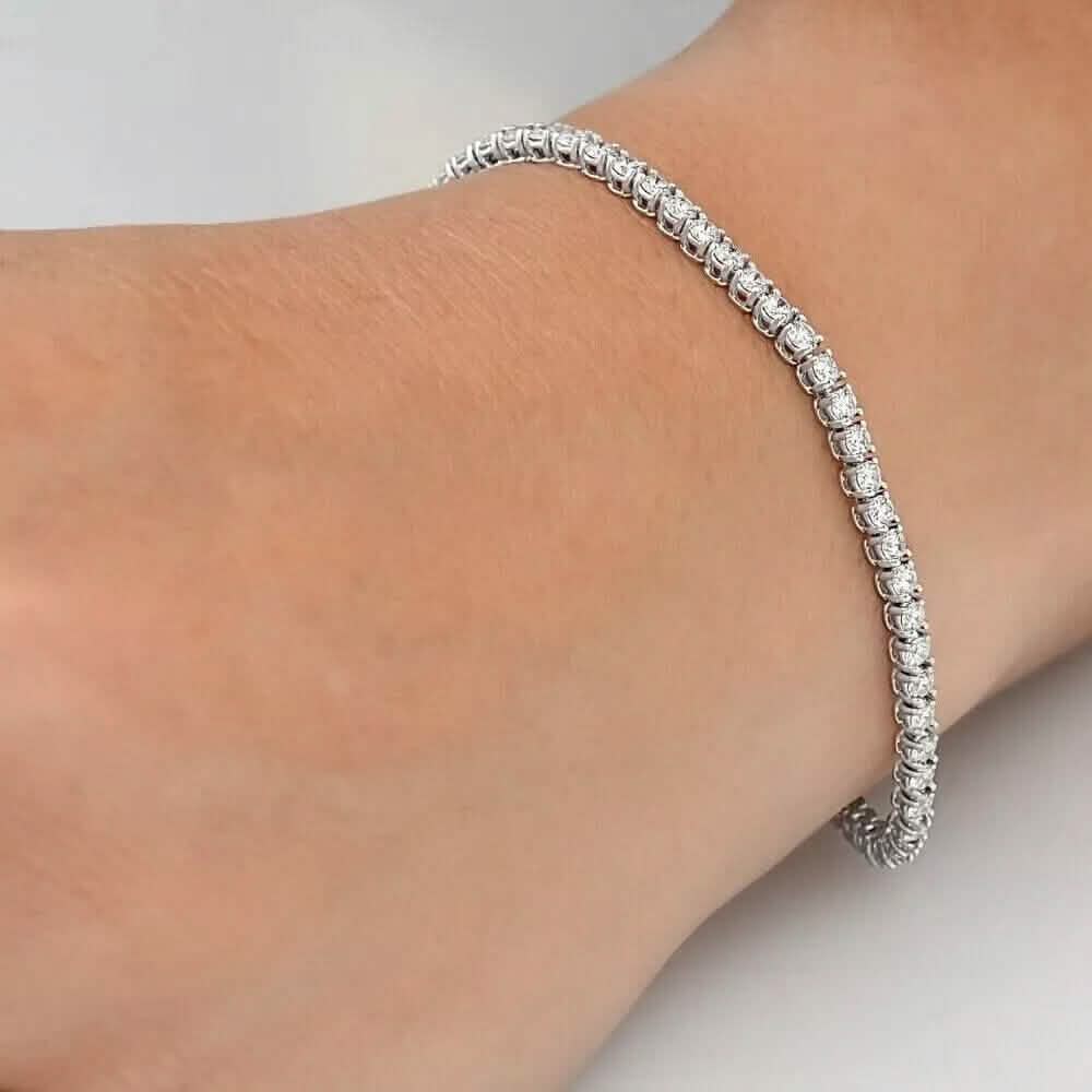 8Ct Lab Grown IGI Certified Diamond Women's Tennis Bracelet 14K White Gold 6" - A-1 Thread Vault