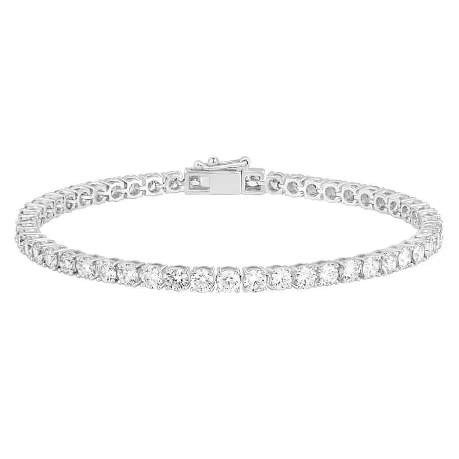 8Ct Lab Grown IGI Certified Diamond Women's Tennis Bracelet 14K White Gold 6" - A-1 Thread Vault