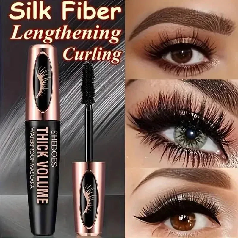 8D Curler Fiber Lash Mascara - Waterproof, Black, Thick Eyelash Shaping - A-1 Thread Vault