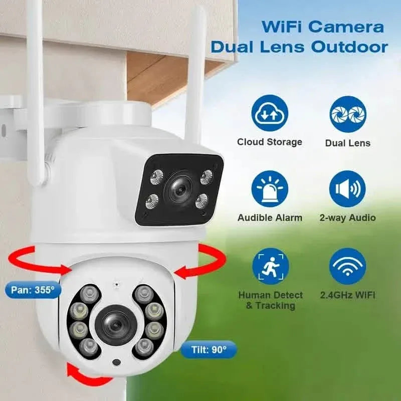 8MP Dual Lens WiFi PTZ Security Camera – Night Vision & Two-Way Audio - A-1 Thread Vault